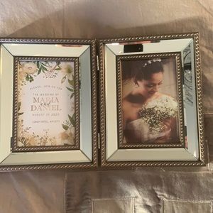 4x6 hinged picture frame studded chrome